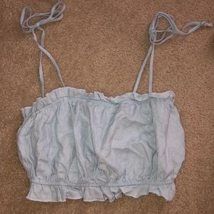 Pacsun Baby Blue Ruffled Top